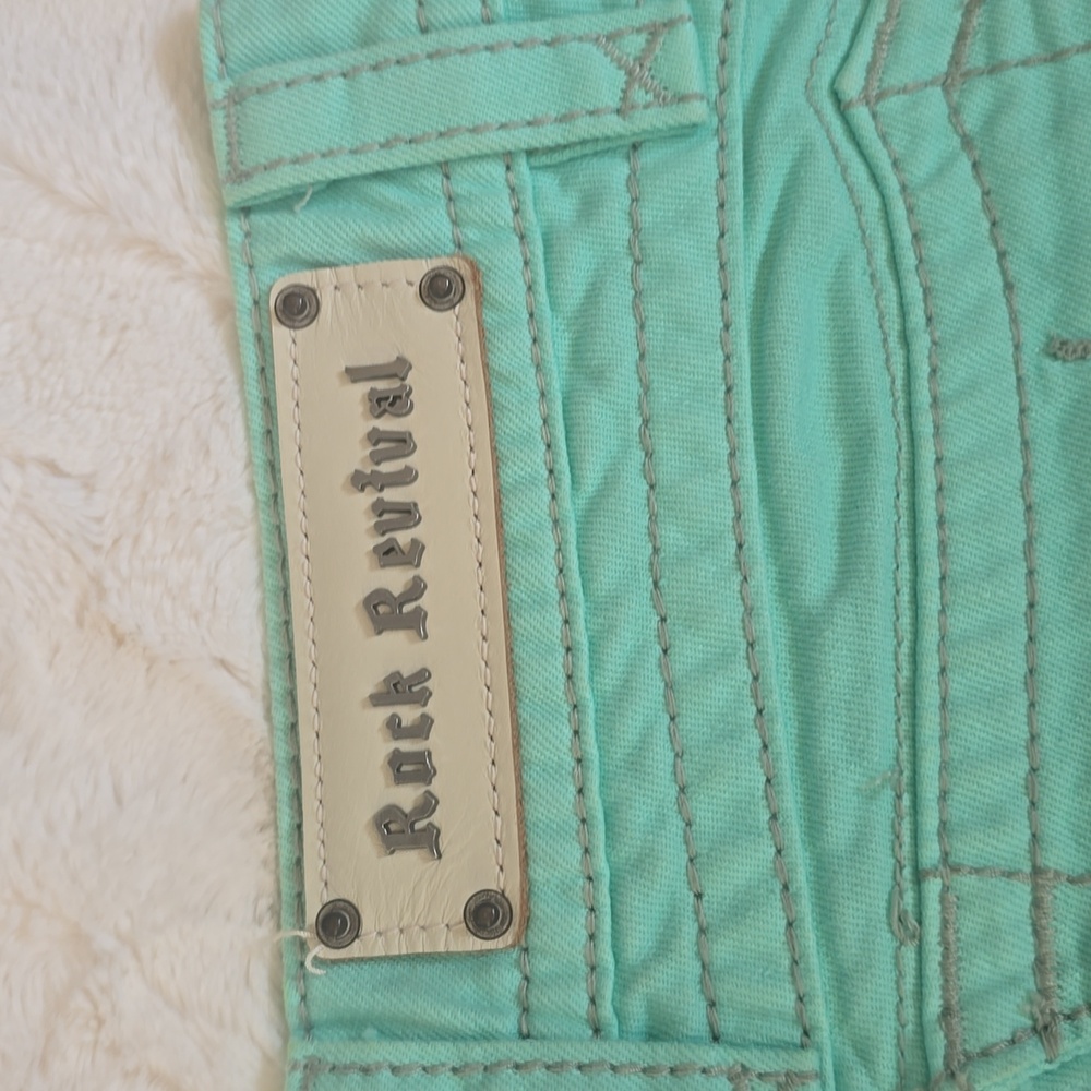 Rock Revival Women's Aqua Jean Shorts Size 28 Women's - Picture 6 of 8